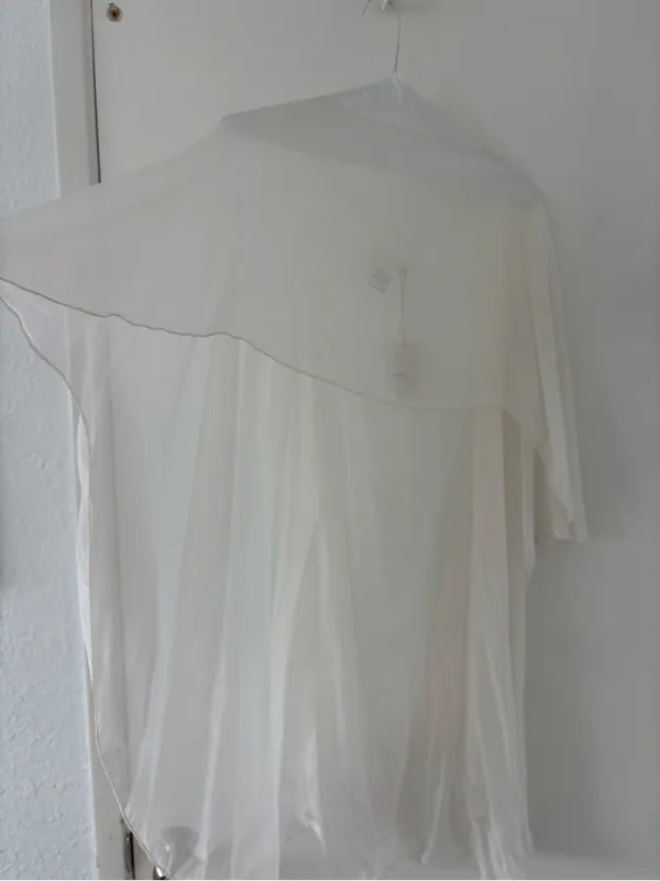 White Sheer Asymmetrical Cape - Image 4