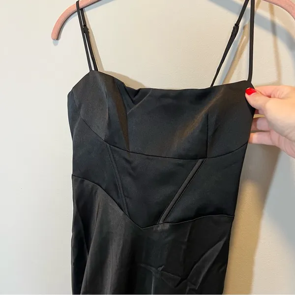 Meshki Desirie Satin Corset Maxi Dress Black XS‎ NWT - Image 3