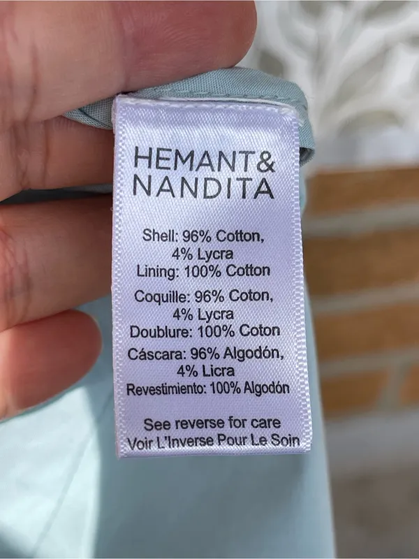 Hemant & Nandita Blue Cotton Strappy Dress Size S Boho Romantic Cottagecore NWT - Image 14