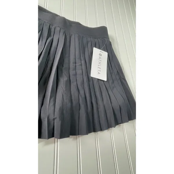Athleta Match Point Pleated Skort Black Featherweight Plissé Tennis Skirt S NWT - Image 3