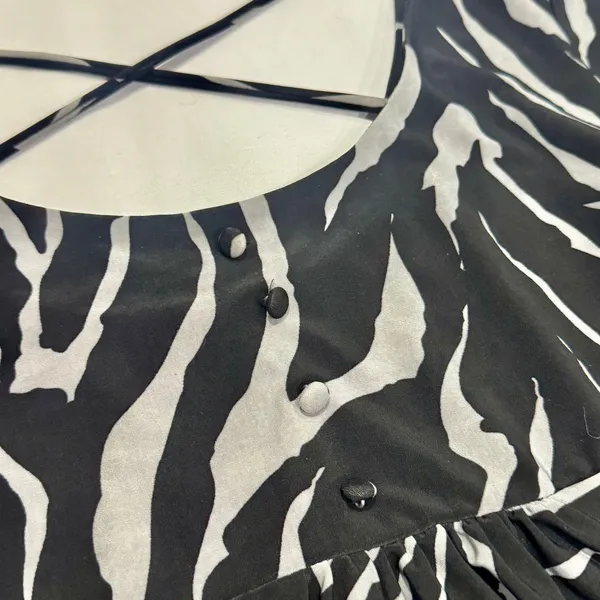Vintage Y2K No Boundaries Zebra Print Cross Back Tunic Top / Mini Dress - Image 2