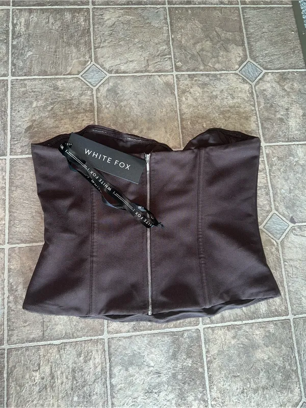 NEW White Fox Boutique Little Lies Bustier NWT Chocolate Brown Medium - Image 3