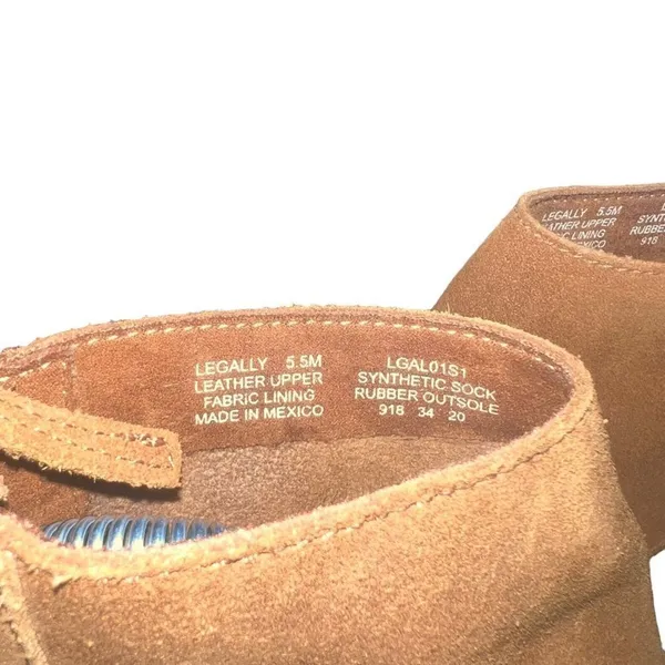 NWOT Steve Madden Legally Ankle Booties Womens 5.5 Brown Back Zip Block‎ Heel - Image 7