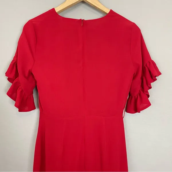 Revolve Dress Privacy‎ Please Red Lobster Asymmetrical Sz XS Ruffle Gown NO BELT - Image 12