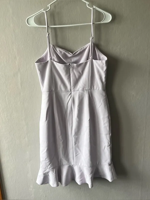French Connection Women's Whisper Light Ruffle Lavender Frost Dress Size 8 - Image 6