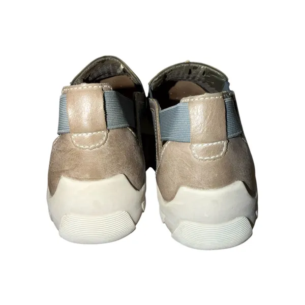 Remonte Womens Blue Taupe Leather Perforated Slip On Loafers EU 40 US 9 R5534 - Image 4