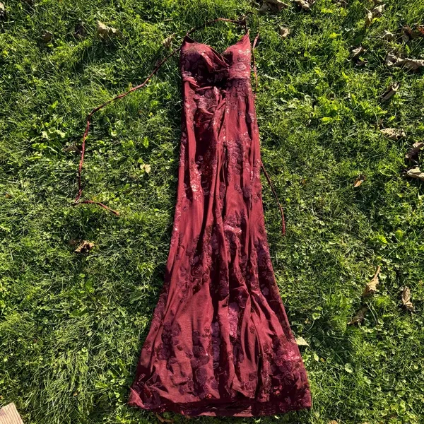 Xtraordinary Women's Burgundy and Red Dress - Image 3