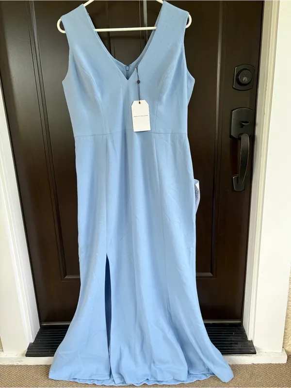 NWT Dress The Population Sandra Crepe Maxi Dress Sky Blue Size XXL Retail $198 - Image 4