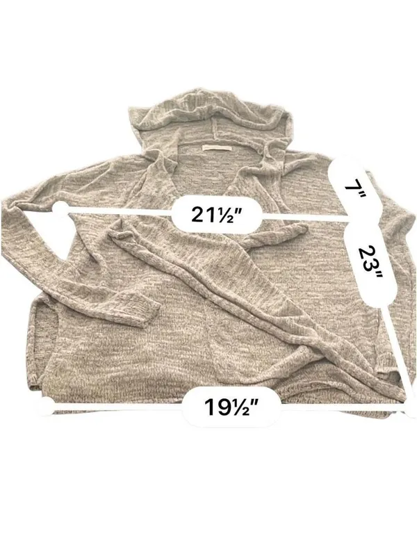 Abercrombie & Fitch Gray Open Front Hooded Cardigan Pockets XS/S - Image 7