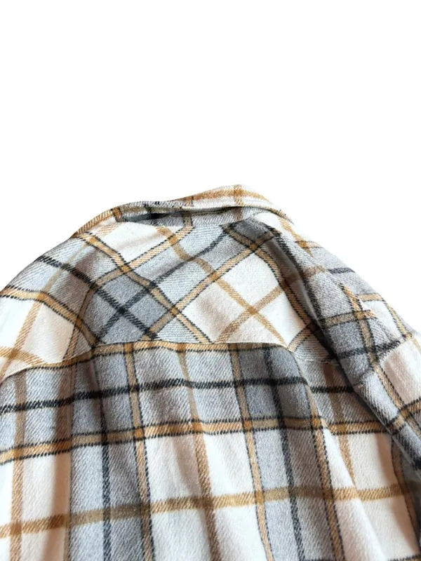 Bohme Plaid Flannel Shacket Shirt Jacket Snap Down Button Pockets Medium Women's - Image 10