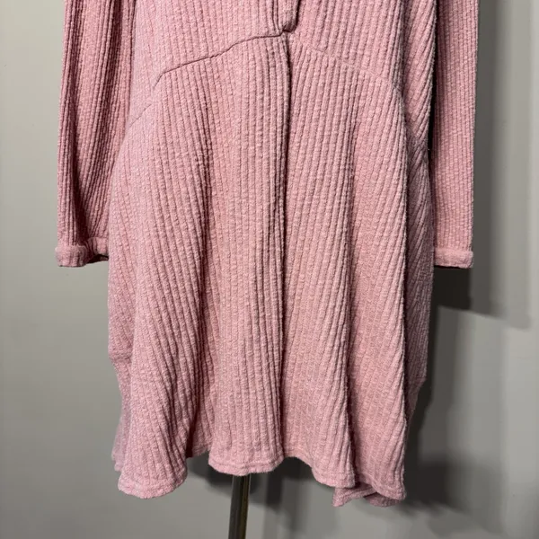 Free People Beach‎ Babydoll Tunic Top Small Pink Ribbed Oversized Flowy Boho S - Image 6