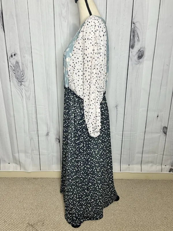 Piper & Scoot Maxi Dress Multi Pattern Boho Cottagecore Sz Large - Image 6