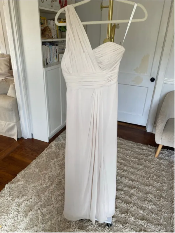 Bill Levkoff One Shoulder Maxi Gown Formal Bridesmaid Gala Event Grecian Romanti - Image 2