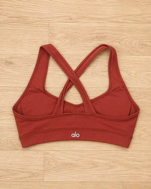 Alo Yoga Strappy Sports Bra Small Rust Terracotta - Image 2