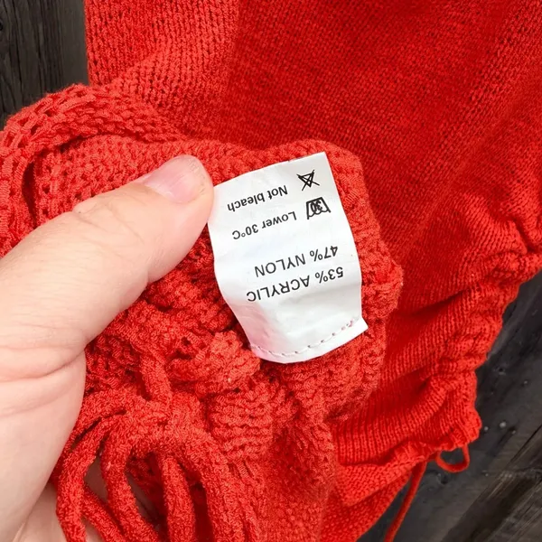 SNDYS Byron Women's Burnt Orange Crochet Scoop Back Mini Dress Sz Small - Image 8