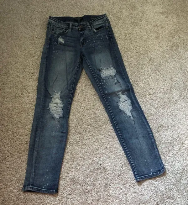 JUDY BLUE boyfriend Fit Distressed Denim Jeans pants women size 28 - Image 2
