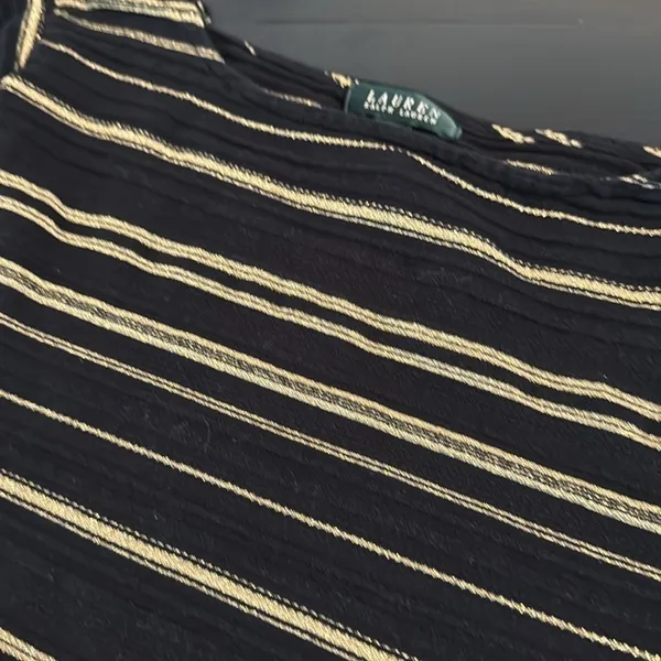 Lauren Ralph Lauren Striped Black and Gold‎ Top - Image 2