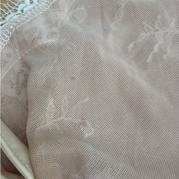 Innovare Denim Maxi Dress Lace Cadwalader Size S Nude Blush - Image 6