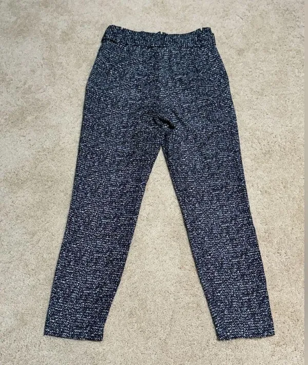 Express Ankle High Rise Tie Pants in multicolored pattern - Image 4