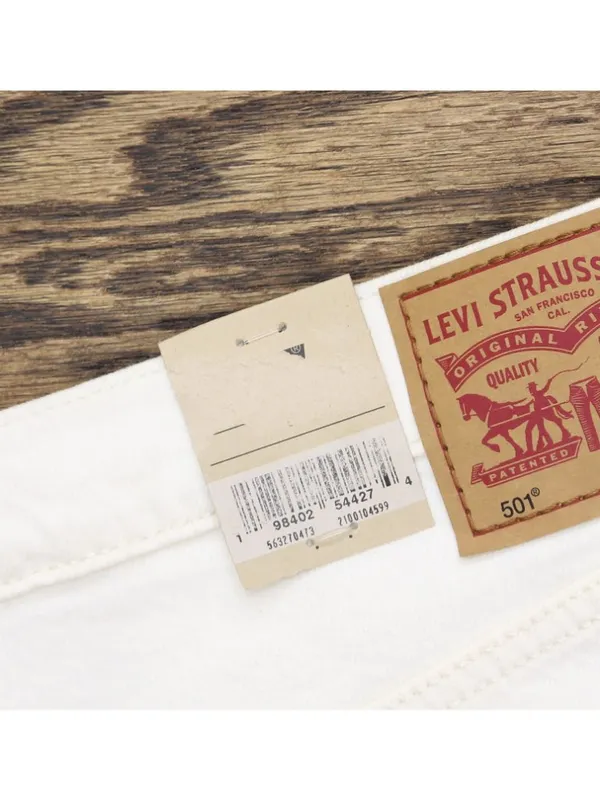 Levi's Womens 501 Original Shorts Denim Jean Jorts Disco Nights White 34 - Image 7