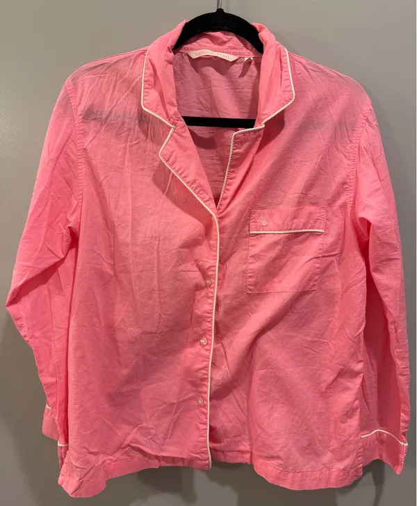 Victoria’s Secret Button-Down Collared Long Sleeve PJ Top and Shorts Set - Image 2