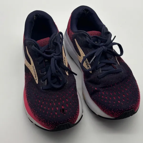 Brooks Ghost 16 Womens Running Shoes 7.5 Wide Navy Pink - Image 3