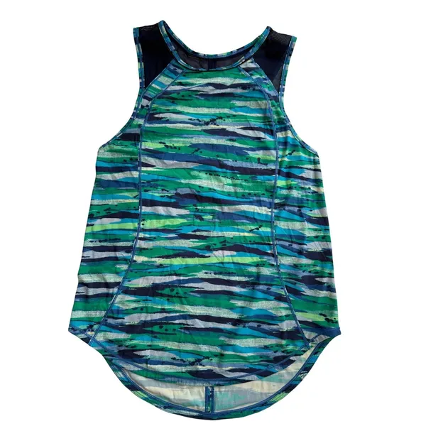 Lululemon Sculpt Tank Size 4 Blue Green Print Running Workout‎ Athleisure Top - Image 2