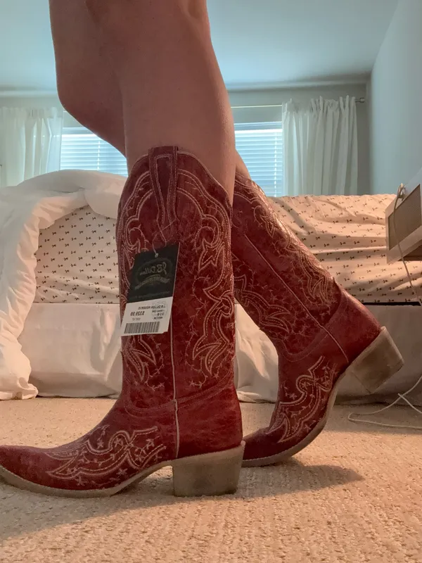 Red cowgirl boots Size 8.5 - Image 8