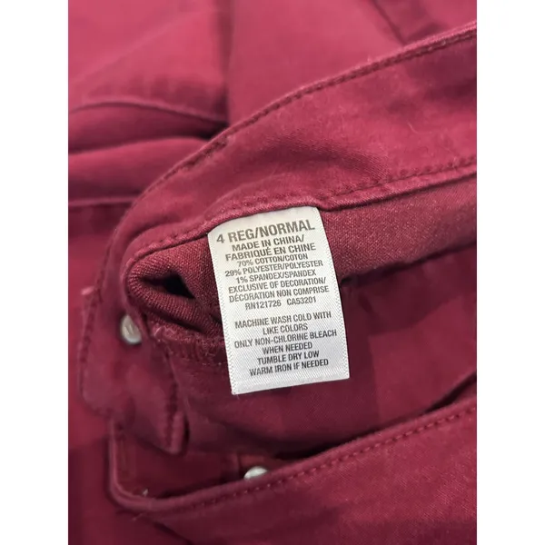 Aeropostale Womens Burgundy Skinny Jeans Maroon Stretch Denim Pants Size 4/27R - Image 6