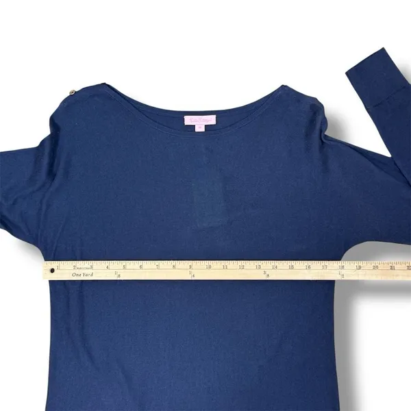 Lilly Pulitzer Jupiter Knit Sweater Shift Dress Navy Blue‎ XS Long Sleeve - Image 12