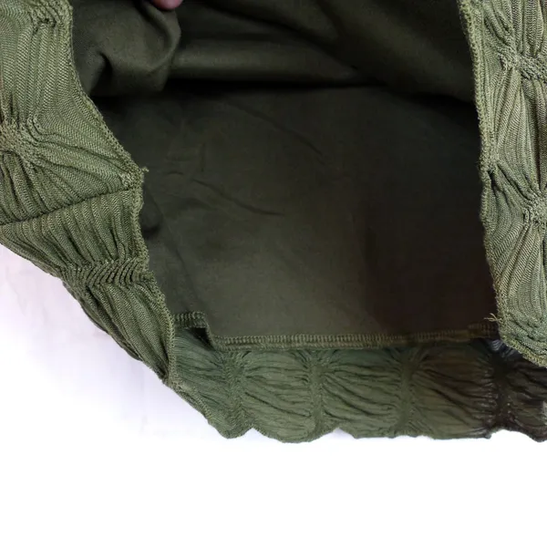 See You Monday Textured Scrunch Top Womens S Olive Green Long Sleeve Grunge 90s - Image 7