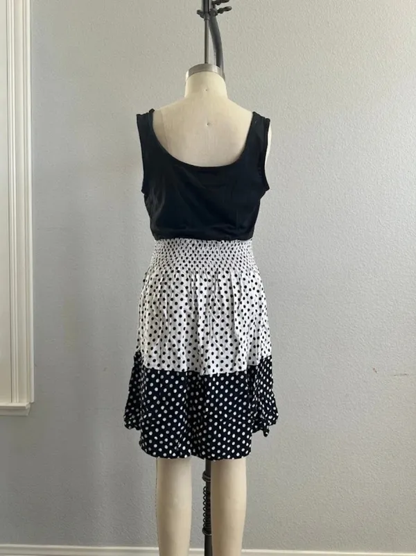 Wet Seal Polka Dot Sleeveless Dress Black White Size Small - Image 3