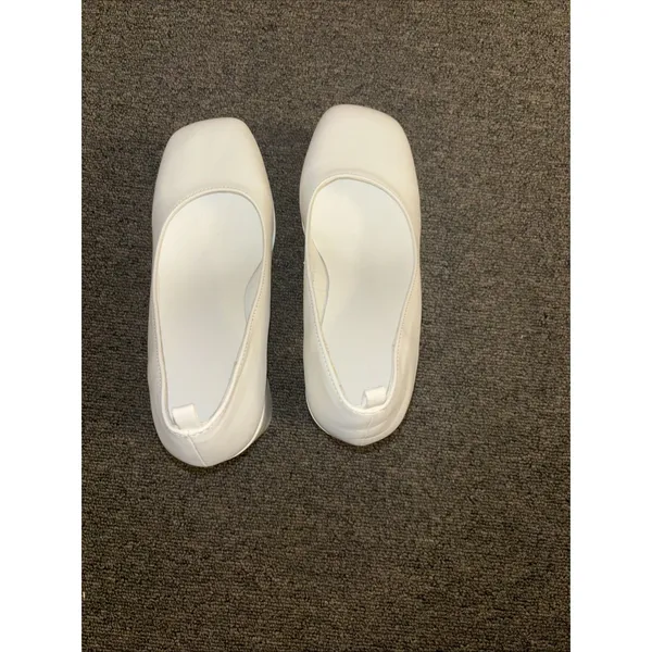 Women’s White Chunky Block High Heels Shoes Platform Shoes Pumps 8.5 - Image 7