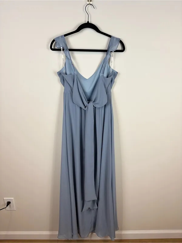 Birdy Grey Doris Dress Chiffon Dusty Blue Women’s Size Large Bridesmaid Maxi - Image 7