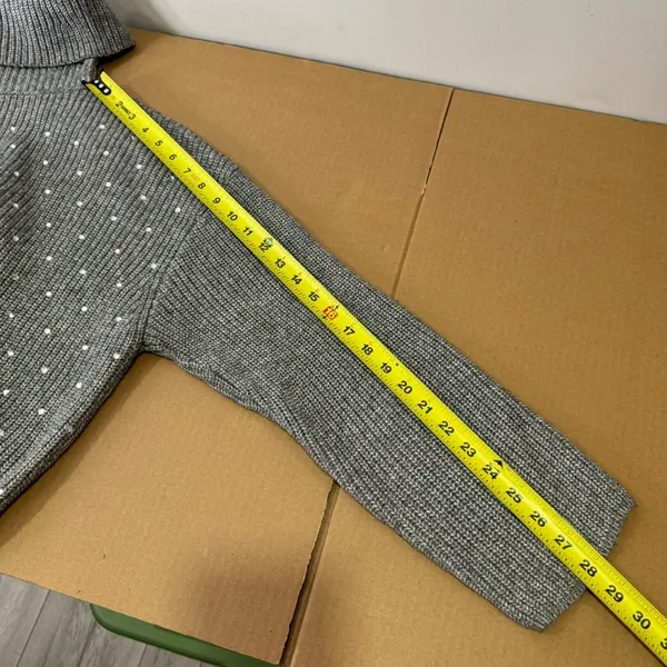 NWT Steve Madden Rhinestoned Astro Sweater Oversized Turtle Neck‎ Knit Sweater - Image 13