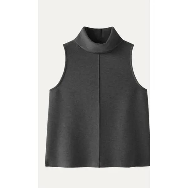 Brand New OGL Women's Size M Gray FuzzLuxe Turtle Neck Split Hem Top - Image 4