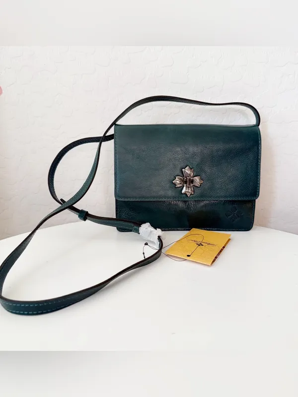 Patricia Nash Consilina Leather Crossbody Blue Coral - Image 2
