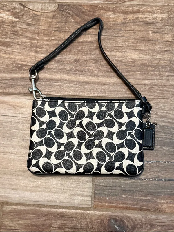 Coach Black Chelsea Heritage Stripe Wristlet - Image 2