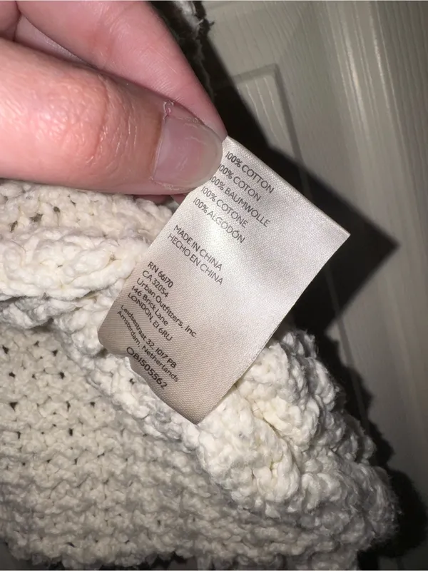 Free People Ivory Cable Knit Cropped Crew Sweater - Image 4