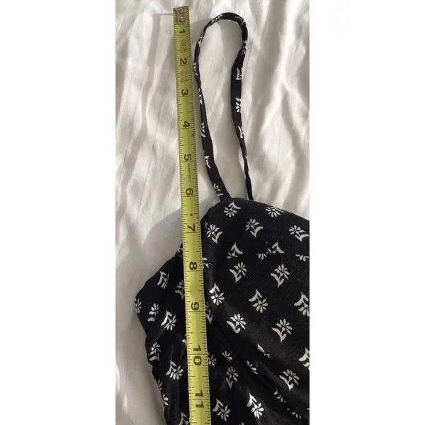 AUW As U Wish Babydoll Smocked Floral Black White Midi Dress Size XL Jumpsuit - Image 8