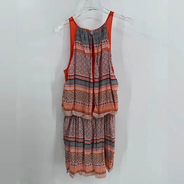 Ramy Brooks‎ orange and blue printed silk dress size medium - Image 2