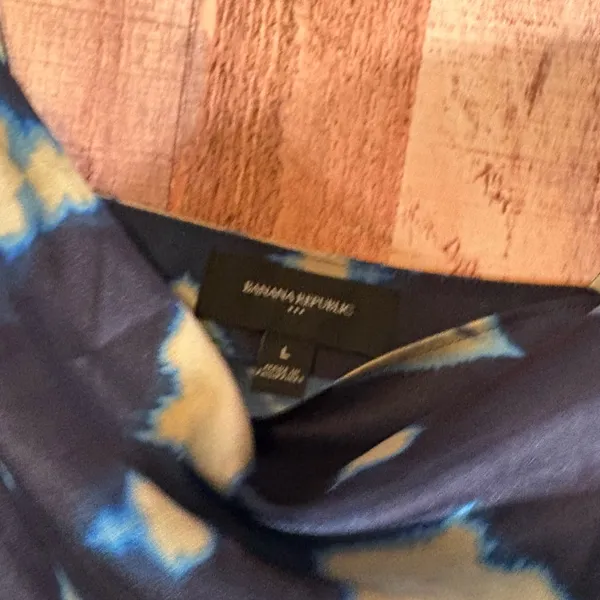 Banana Republic‎ Blue Cowl Neck Tank Top Size Large - Image 4