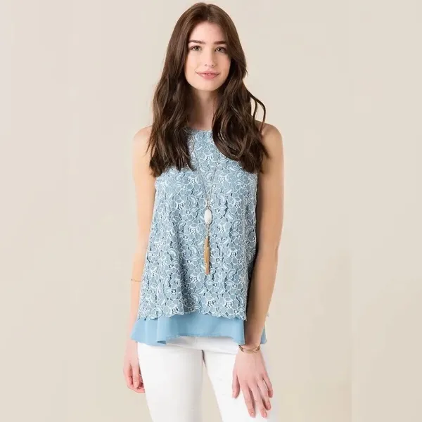 ✨MURRELL LACE TANK✨ Blue Size undefined - Image 2