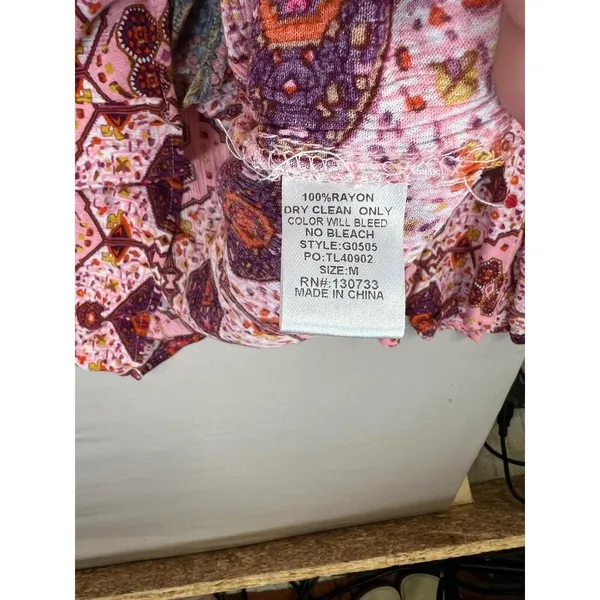 The Rustic Rack Boutique Bohemian Floral Print V Neck Flared Sleeve Blouse Sz M - Image 14