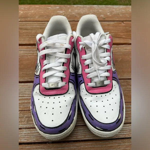 Nike Air Jordan 1 Hand Painted Customized Color block Size 8.5 - Image 4