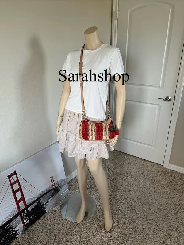 Coach Teri Shoulder Bag With Stripes And Charm - Image 8