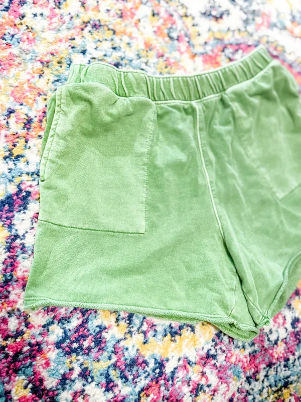 Universal Threads Green Terry Cloth Elastic Waist Shorts - Image 2
