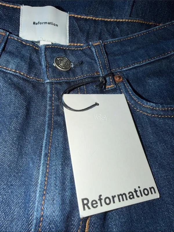 NWT Reformation Jax Stretch High Rise Straight Leg Jeans Seneca SZ -24 - Image 9