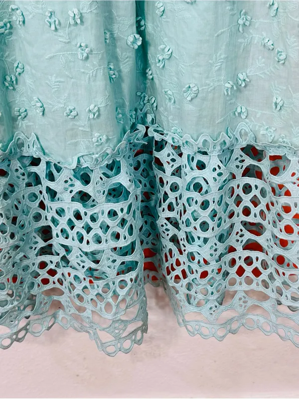 Boston Proper Mint Blue Embroidered Maxi Dress - Image 12