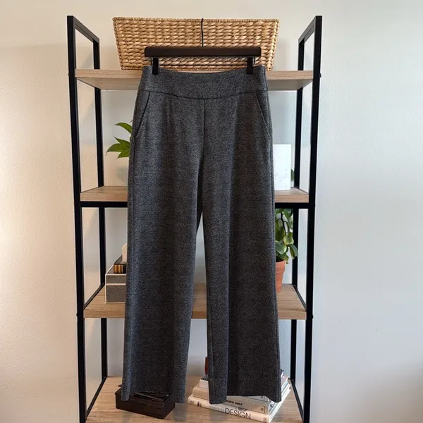 CAbi #3740 Bond High-Rise Gray Plaid Wide Leg Dress Pant Trouser, 8 - Image 2